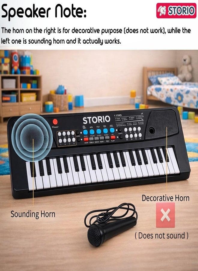 Storio Kids Piano Keyboard with Mic | 37 Keys, 8 Rhythms, 8 Tones & 6 Demo Songs | Electronic Musical Toy for Boys & Girls Age 2-5 | Educational & Recording Keyboard for Beginners - Image 3